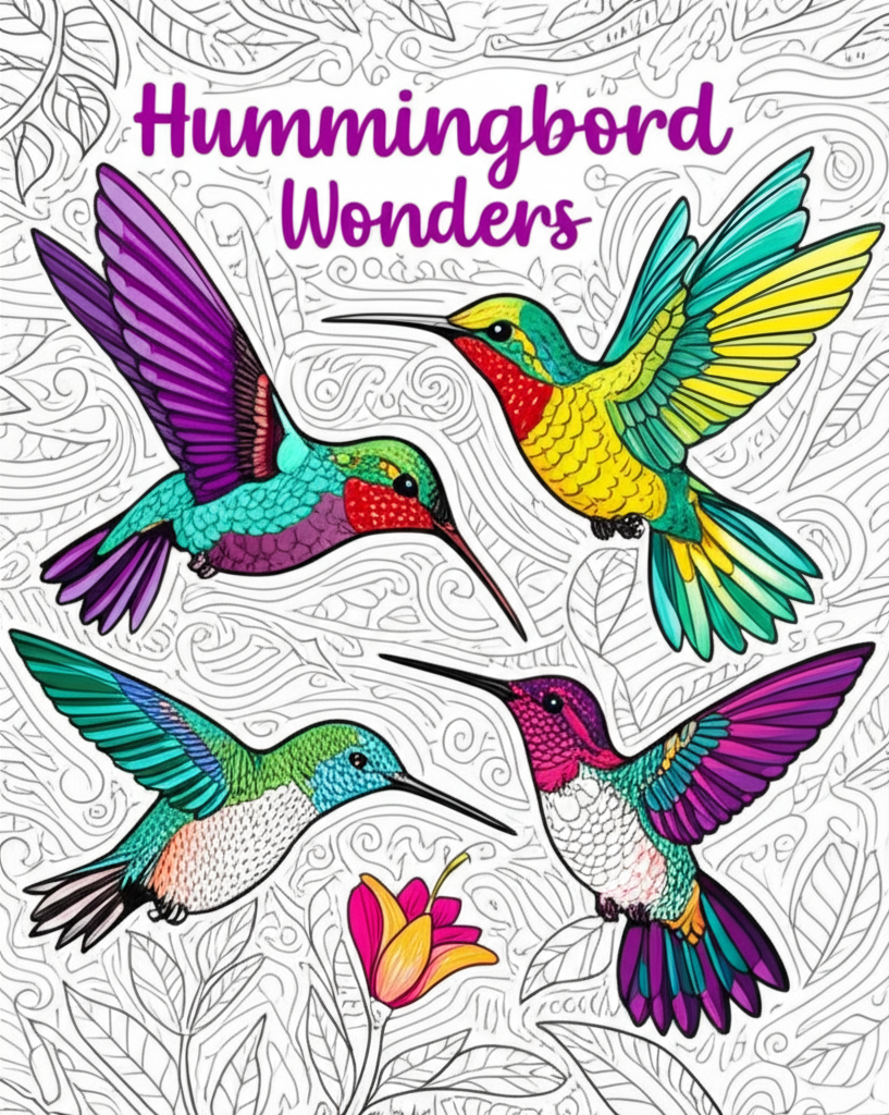 Hummingbird Coloring Book cover